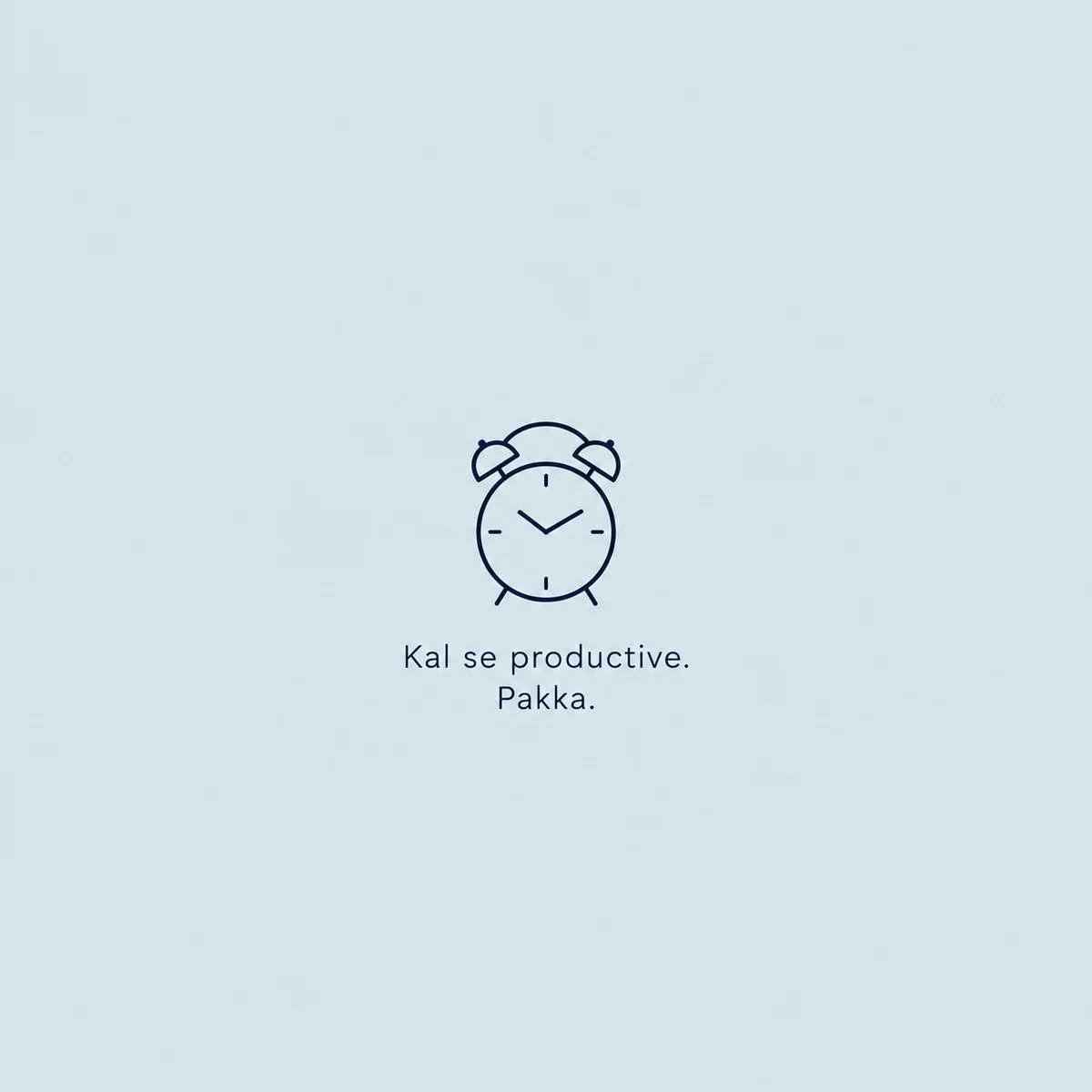 Minimal cover option for Kal Se Productive; alternate artwork concept
